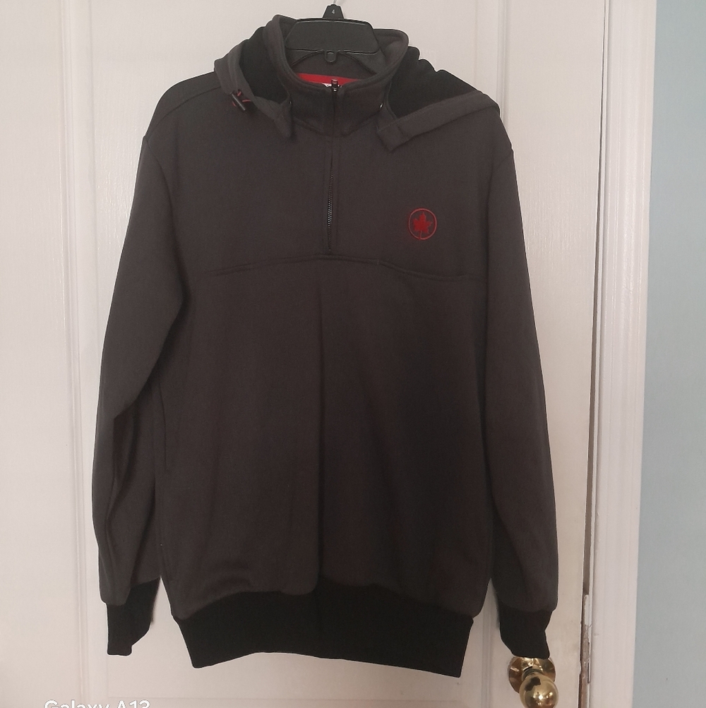 Air Canada Grey Hoodie with Red Trim